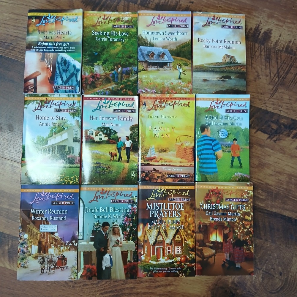 Love Inspired Larger Print Lot Of 12 Books Paperback Christian Romance Holiday